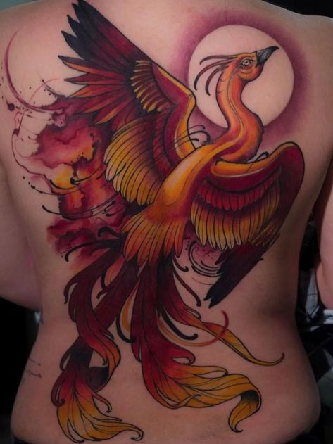 Phoenix Bird Rising Neo-Traditional Tattoo by First Class Tattoo - NYC Pheonix Tattoo Neo Traditional, Neo Traditional Phoenix Tattoo, Neo Traditional Bird Tattoo, Traditional Phoenix Tattoo, Japanese Reference, With Tattoo, Traditional Japanese Tattoos, Phoenix Bird, Old Tattoos