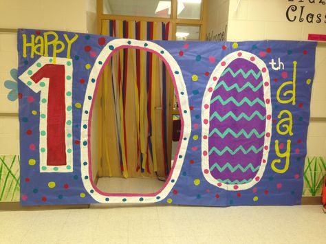 100th day of school banner I made. My kids loved it!! 100th Day Of School Decorating Ideas, 100 Days Of School Decorations, 100 Days Of School Display, 100 Days Of School Backdrop, 100 Days Of School Decoration Ideas, 100th Day Of School Decorations, 100 Poster 100th Day, 100th Day Of School Treats, 100 Days Of School Ideas Projects