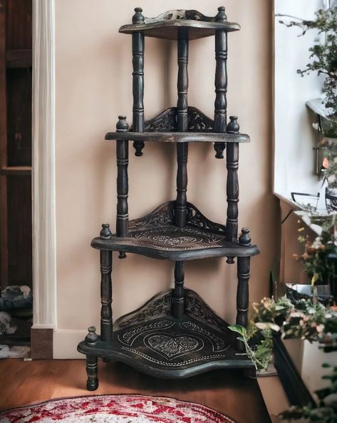 This Living Room Furniture item by IndusMarigoldGoods has 507 favorites from Etsy shoppers. Ships from India. Listed on Jul 19, 2024 Antique Finish Furniture, Sofa Bookcase, Wooden Corner Shelf, Shelf Corner, Corner Rack, Dark Home Decor, Goth Home, Goth Home Decor, Dark Home