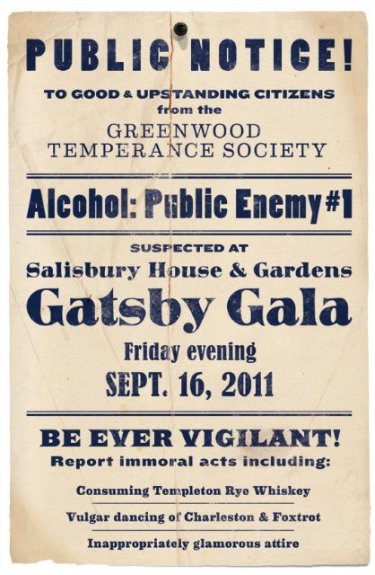 Prohibition Poster, 1920 Party, Mafia Party, Gangster Party, Prohibition Party, Gatsby Gala, Speakeasy Party, Great Gatsby Theme, Speak Easy