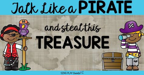 Talk Like a Pirate and Steal This Treasure Creative Movement, Talk Like A Pirate, Elementary Music Teacher, Elementary Music Classroom, Pirate Day, Movement Activities, Music Class, Elementary Music, Music Classroom