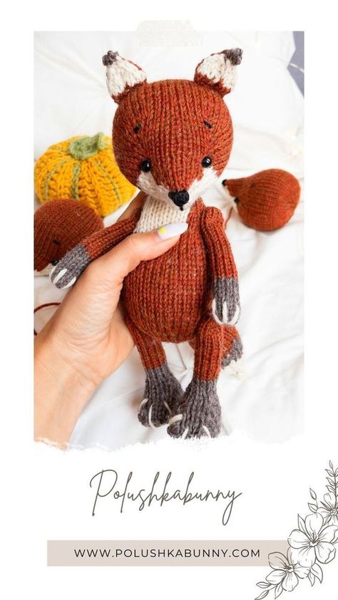 Knitting Toy Pattern - Mister Baby Fox by Polushkabunny #knittedtoys #handmadeideas #knittedtoysfreepatternsteddybears #knittedtoysfreepatternsgolliwog Knitting Toy, Intermediate Knitting Patterns, Fox Stuffed Animal, Kids Knitting Patterns, Fox Doll, Knitted Toys Free Patterns, Animal Knitting Patterns, Knitting Machine Patterns, Knitting Machine Projects