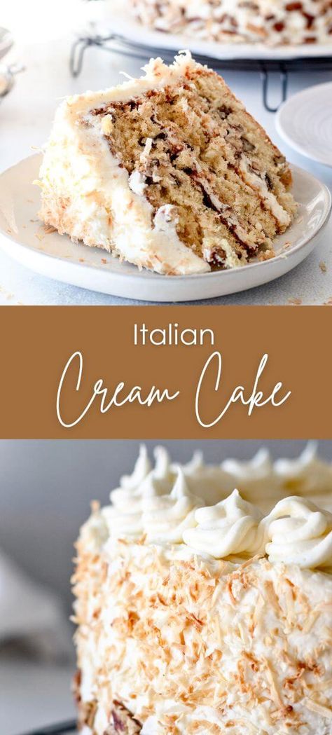 Italian Cream Cake The Salty Cooker Italian Cream Cake, Homemade Italian Cream Cake, Quick Italian Cream Cake, Keto Italian Cream Cake, Italian Coconut Cream Cake, Italian Cream Cake Cupcakes, Easy Italian Cream Cake Box Recipe, Italian Birthday Cake Ideas, Italian Sheet Cake