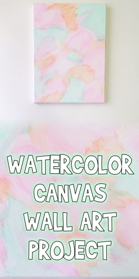 Watercolor Canvas Wall Art Project Kids Canvas Painting, Kids Canvas Art, Nursery Canvas, Canvas Diy, Art Projects For Kids, Collage Art Projects, Kids Watercolor, Kids Canvas, Diy Things