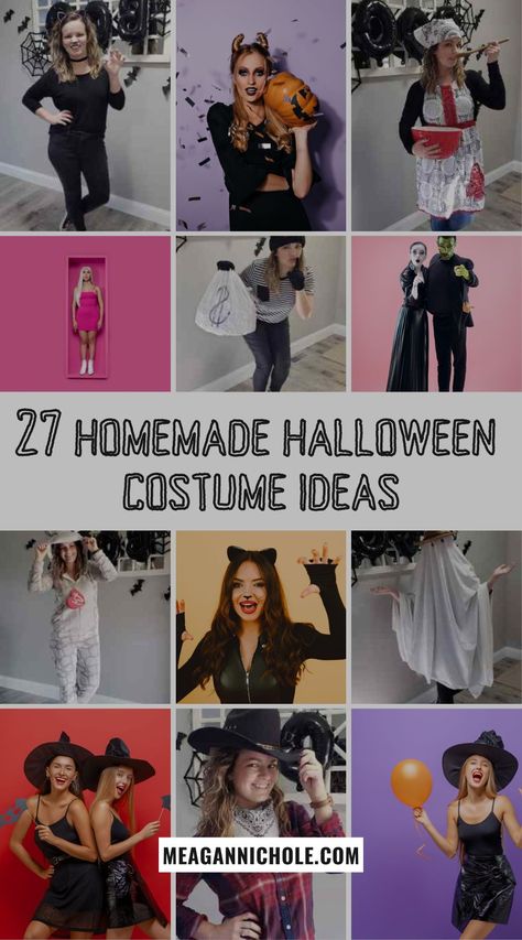 Looking for unique, memorable and budget-friendly Halloween costume ideas? Look no further! We have 27 DIY Halloween costume suggestions here that will cater to everyone's taste and style. From simple homemade costume ideas for women to punny ones that will surely elicit laughs, we got you covered! Prepare to be the life of the party! Easy Adult Halloween Costumes For Women, Halloween Costume Ideas Diy, Homemade Costume Ideas, Costume Ideas Diy, Easy Homemade Halloween Costumes, Punny Costumes, Punny Halloween Costumes, Halloween Diy Outdoor, Costume Ideas For Women