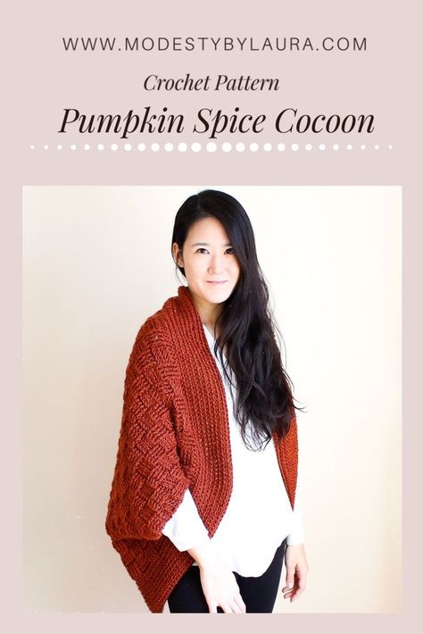 Crochet Cocoon Sweater, Crochet Cocoon, Cocoon Sweater, Shrug Pattern, Garment Pattern, Crochet Shrug, Crochet Pumpkin, Quick Crochet, Crochet Cardigan Pattern