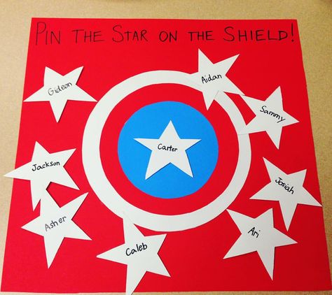 Super Hero Birthday Party Games, Superhero Birthday Party Games, Superhero Candy, Avenger Party, Superhero Party Games, Captain America Birthday, Marvel Birthday Party, Marvel Party, Cute Game