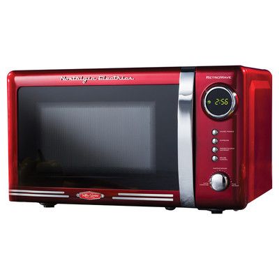 Nostalgia Electrics 0.7 Cu. Ft. 700W Countertop Microwave & Reviews | Wayfair Red Microwave, Countertop Microwave Oven, Stainless Steel Microwave, Countertop Microwave, Magic Chef, Bottom Freezer, Microwave Ovens, Cooking Set, Oven Cooking