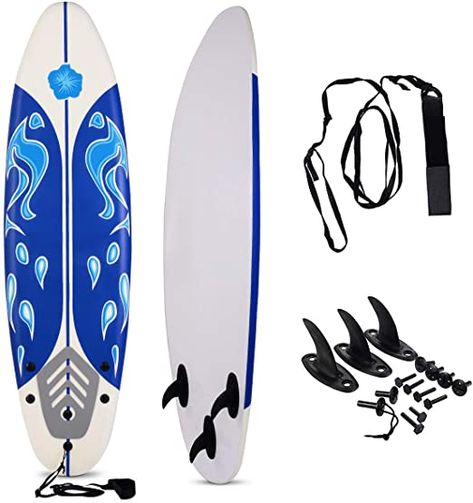 AmazonSmile : GYMAX Surfboard, 6' Body Board with Removable Fins & Protective Leash, Non-Slip Surfing Board for Surfing, Fishing Water Yoga : Sports & Outdoors Foam Surfboard, Body Board, Surfing Board, Water Yoga, Three Star, Surfboard, Surfing, Fishing, Fish