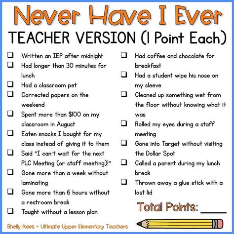 #ThankYouTeacher I’m pretty sure this is a drinking game...screw the points and pour the shots! 😉 End Of Year Staff Meeting Ideas, Shoutout Board, Teacher Funnies, Teacher Encouragement, Literacy Coach, Sunshine Committee, Teacher Morale, Faculty Meetings, Game Questions