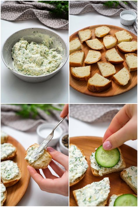 A little cucumber cream cheese sandwich is the perfect Dilly Cucumber Cream Cheese Bites (appetizer) for any holiday, game day, or gathering. Cucumber Cream Cheese Bites, Cucumber Bites With Herb Cream Cheese, Boursin Appetizers, Cucumber Cream Cheese Sandwiches, Cream Cheese Appetizer Recipes, Cream Cheese Cucumber, Cucumber Cream Cheese, Cream Cheese Sandwich, Cream Cheese Bites