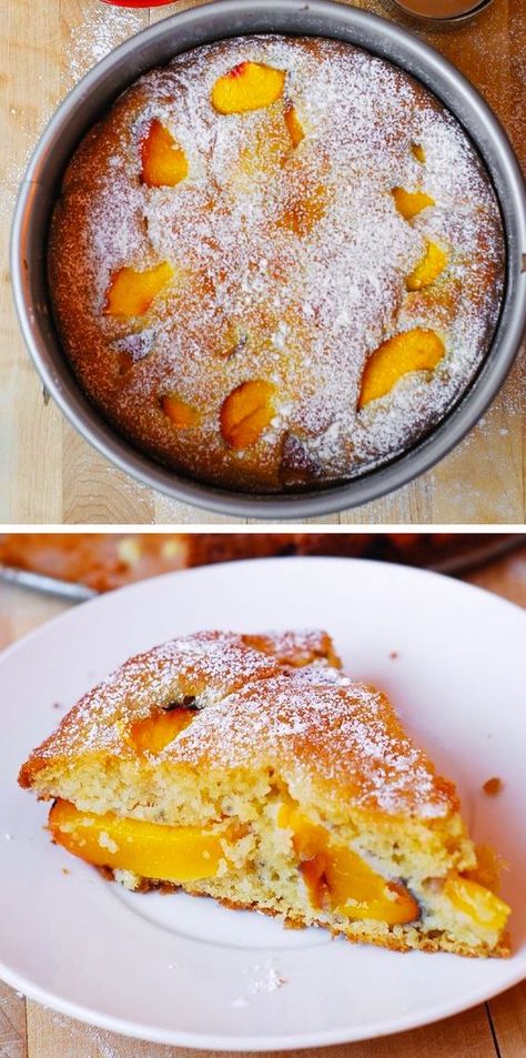 Peach Yogurt Cake (Gluten Free) Peach Yogurt Cake, Peach Yogurt, Gf Cake, Baking Treats, Yoghurt Cake, Recipe Gluten Free, Peach Cake, Slow Cooker Desserts, Yogurt Cake