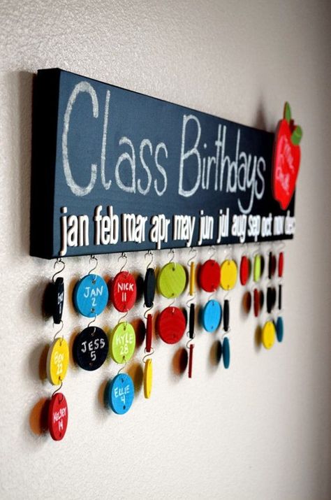 40 Excellent Classroom Decoration Ideas - Bored Art Class Birthdays, Custom Teacher Gifts, Classroom Organisation, Birthday Calendar, Classroom Setting, Birthday Board, Classroom Displays, Teaching Classroom, Teacher Classroom