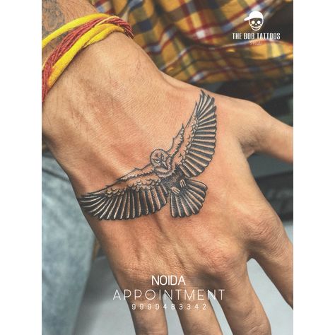 Eagle Tattoo at THE BOB TATTOOS Eagle Hand Tattoo, Eagle Tattoo On Hand, Power Tattoos, Ying Yang Tattoo, Power Tattoo, Yin Yang Tattoos, Tattoo Pictures, Sibling Tattoos, Cool Forearm Tattoos