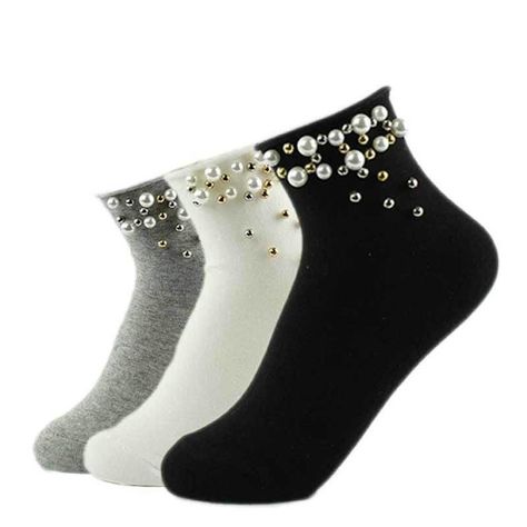 Pearl Gold Silver Socks Silver Socks, Sock Fashion, Cheap Socks, Unusual Clothes, Handmade Socks, Bling Bags, Crazy Socks, Women Socks, Funny Short