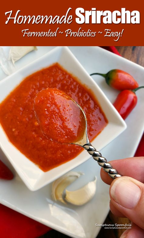 Sriracha Pepper Recipes, Canning Sriracha Sauce, Diy Sriracha Sauce, Sarachi Sauce Recipe, How To Make Sriracha Sauce, Copycat Sriracha Sauce, Fermented Sriracha Sauce, How To Make Sriracha, Homemade Sriracha Sauce Recipe