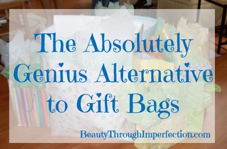 The Absolutely Genius Alternative to Gift Bags! I never would have thought of this, but I'm going to have to start doing this from now on!!!! Gift Bag Alternative, Buttons Ideas, Usable Gifts, Baby Shower Gift Bags, Decorated Gift Bags, Creative Money Gifts, Homemade Stuff, Gift Wraps, Unique Gift Wrapping