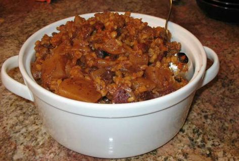 my mom passed this recipe to me : Family Heirloom Chulent | Recipe | Joy of Kosher with Jamie Geller Cholent Recipe, Shabbat Recipes, Kosher Cooking, Jewish Cuisine, Shabbat Dinner, Famous Recipe, Kosher Recipes, Jewish Recipes, Family Heirloom