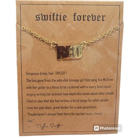 Taylor Swift Necklace Red Gold Swiftie Forever, Brand New In Package. True Swifties Will Adore These New Necklaces. Metal Chain On A Wish String Card. The Perfect Gift For Any Taylor Fan. Stainless Steel. Taylors Version Necklace, Eras Tour Jewelry, Taylor Swift Necklace, Music Sing, Necklace Red, Eras Tour, Metal Chain, Gorgeous Dresses, Red Gold