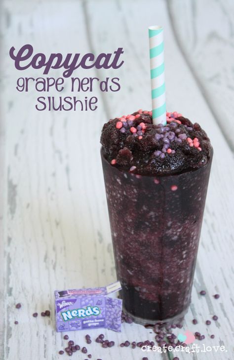 Copycat Grape Nerds Slushie | Create Craft Love Candy Slushies Non Alcoholic, Sonic Slushies Recipe, Drinks With Nerds Candy, Sneaky Pete Slush Recipe, Grape Mcgillicuddy Drinks, Wocky Slush, Nutritional Breakfast, Frozen Drink Recipes, Summer Hacks