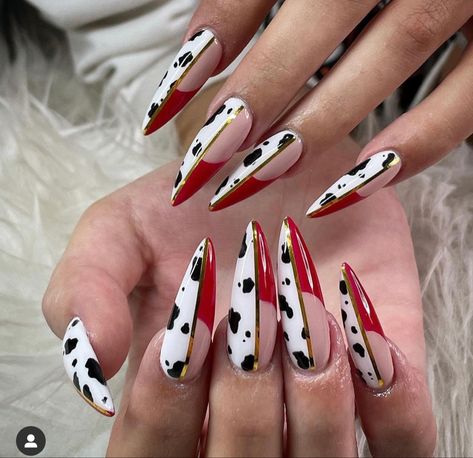 Cow Print Nails Acrylic, Print Nails Acrylic, Cute Nails Fall, Autumn Nails Ideas, Nails Cow Print, Rockabilly Nails, Nails Country, Animal Print Nails Art, Autumn Nail