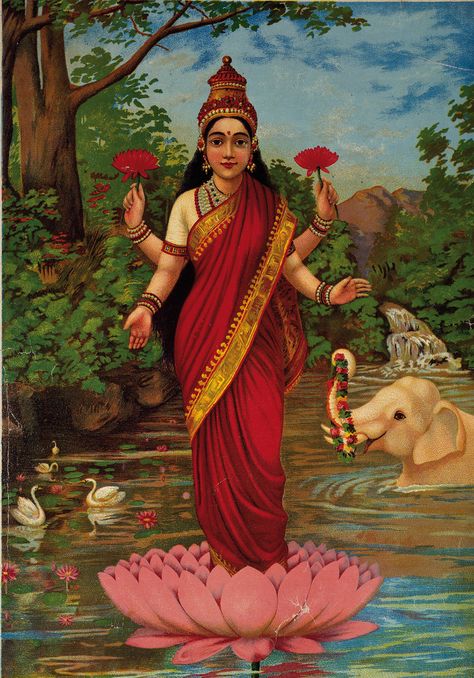 Folk Playlist, Ravivarma Paintings, Ravi Varma, Raja Ravi Varma, Indian Art Gallery, Lakshmi Images, Indian Painting, Hinduism Art, Elephant Painting