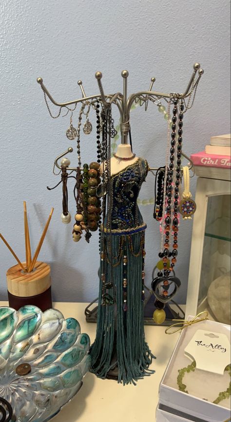 Cottage Core Jewelry, Jewlery Holder, Jewelry Tree Stand, Jewellery Storage Display, Jewelry Storage Diy, Art Studio Room, Jewellery Holder, Diy Jewelry Display, Jewelry Organizer Wall