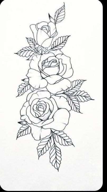 Tato Geometris, Rosen Tattoo Frau, Rose Tattoo Stencil, Rose Drawing Tattoo, Rose Stencil, Desen Realist, Skeleton Hand Tattoo, Tato Lengan, Rosen Tattoo