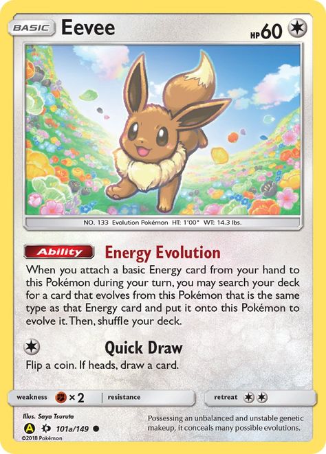 Fairy Energy, Pokemon Eevee, Quick Draw, Pokemon Trading Card, Pokemon Card, Wizards Of The Coast, Pokémon Tcg, Cute Pokemon, Trading Cards Game