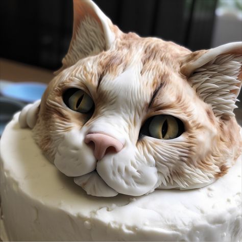 Carving Cake Recipe, Kitten Cake, Cat Pottery, Sculpture Art Projects, Paper Mache Art, Cat Cake, Cookie Art, Cat Decor, Food Themes