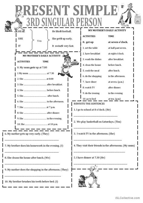 Simple Present Tense Activities, Present Simple Rules, Present Simple Lesson, Simple Present Tense Definition, Present Simple Form, Present Tense, Simple Present Tense, Math Jokes, Getting Up Early