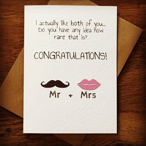 Sweet and funny wedding congratulations card Maya Diab, Wedding Card Congratulations, Congratulations Quotes, Wedding Quotes Funny, Funny Wedding Cards, Wedding Congratulations Card, Isla Fisher, Wedding Congratulations, Funny Wedding