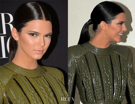 Kendall Jenner Hairstyles, Middle Part Slick Back, Red Carpet Ponytail, Jenner Hairstyles, Kendall Jenner Hair, Style My Hair, Slick Ponytail, Slicked Back Ponytail, Celebrity Hairstylist