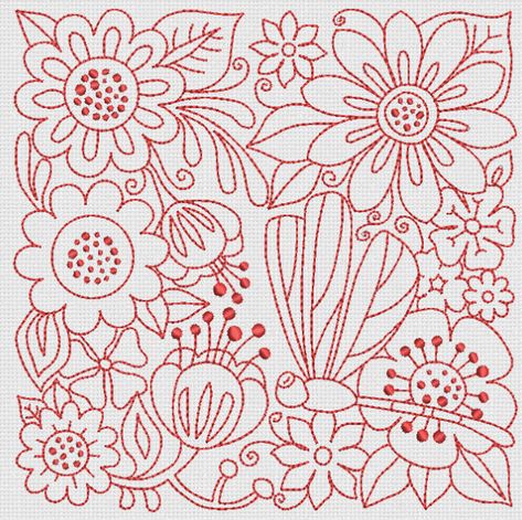 Redwork Embroidery Patterns, Redwork Machine Embroidery Designs, Redwork Patterns, Machine Embroidery Redwork, Designs By Juju, Embroidery Store, Redwork Embroidery, Embroidery Transfers, Pola Sulam