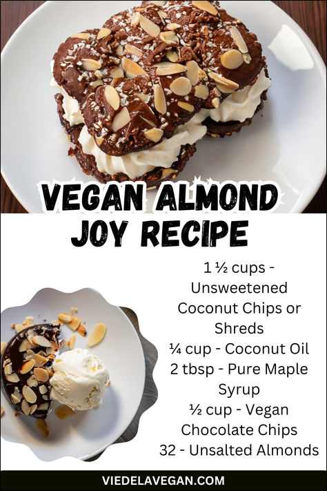 VEGAN ALMOND JOY RECIPE Vegan Almond Joy, Coconut Almonds, Midday Snack, Plant Based Snacks, Dairy Free Alternatives, Vegan Dark Chocolate, Chocolate Making, Almond Joy, Almond Flavor