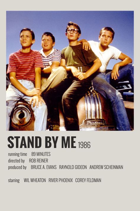 Stand By Me Poster, Stand By Me Movie, Jerry O'connell, 80s Classics, Corey Feldman, Me Poster, Wil Wheaton, River Phoenix, Minimalist Posters