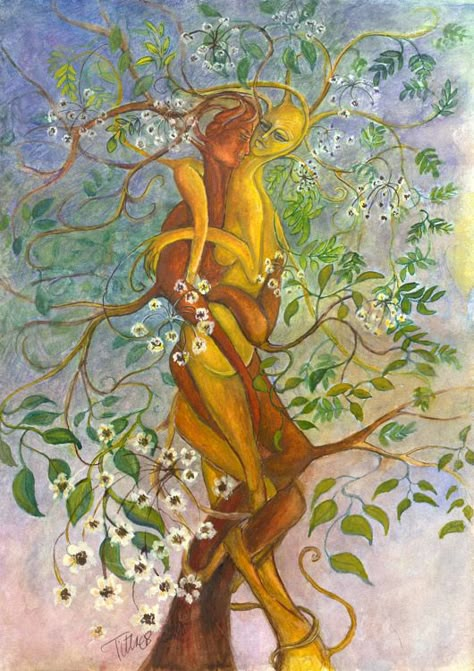 entwined Connection To Nature Art, Entwined Tattoo, Tree People Art, Entwined Art, Zeynep Core, Art Messages, Galactic Art, Dopamine Art, Nature And Human