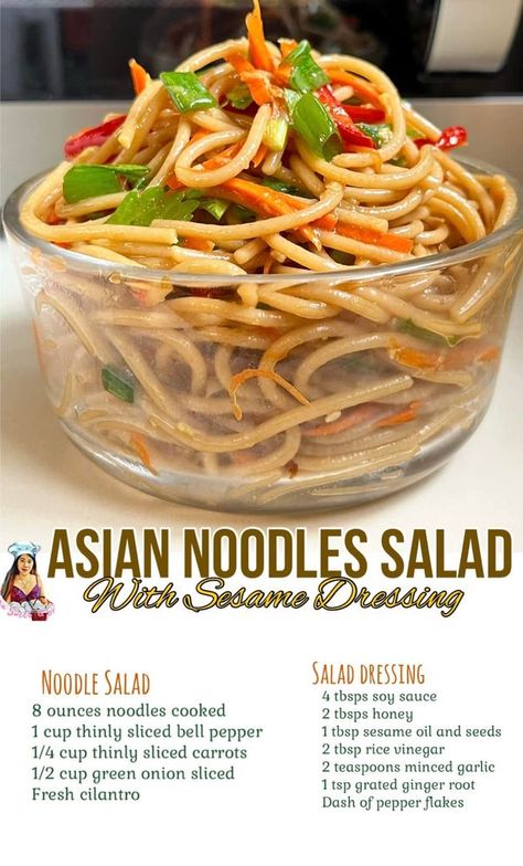 Mama Sweet and Spice Asian Cold Noodle Salad, Cold Noodles Recipes, Cold Noodle Salad, Noodles Salad, Thai Noodle Salad, Noodle Salad Cold, Asian Noodle Salad, Noodle Salad Recipes, Cold Noodles