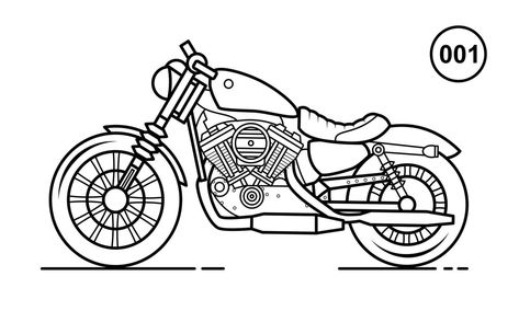 Harley Davidson Drawing Easy, Motorcycle Outline, Outline Design, Retro Motorcycle, Outline Designs, Outline Drawing, Drawing Book, Harley Davidson Motorcycle, Book Style