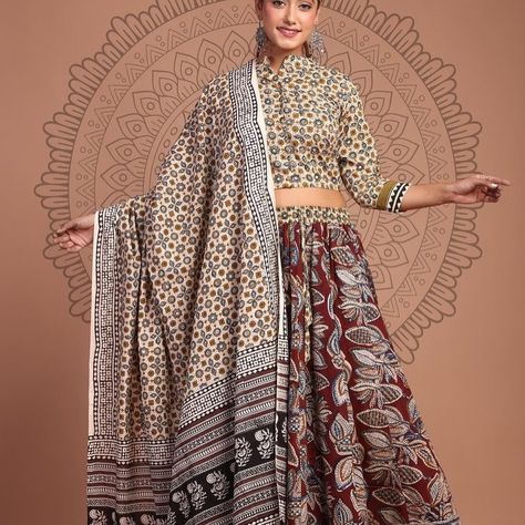 Shop at www.emeraldatelieruk.com from before hand picked collection of Pure cotton women’s clothing for all occasions: : : : : : :. #sustainablefashion #ethnicwear #festivecollection #navratricollection #lehenga #bohochic #bohemian Ethnic Crop Top, Indian Crop Tops, Garba Outfit, Navratri Dress, Cotton Lehenga, Yellow Lehenga, Bagru Print, Semi Formal Dress, Crop Top Skirt