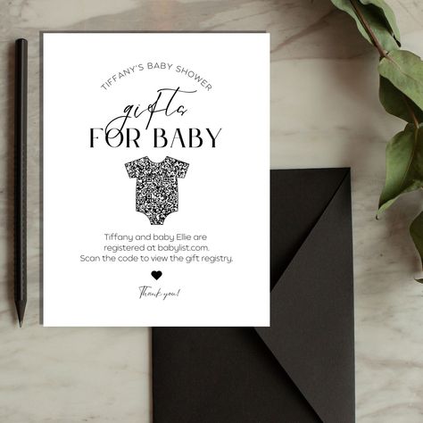 Baby Registry Cards, Tiffany Baby Showers, Fan Favors, Baby Gift Registry, Gifts For Baby, Minimalist Baby, For Her Gifts, Baby Shower Cards, Baby Registry