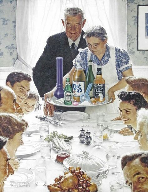 Vintage with a twist - Norman Rockwell Norman Rockwell Thanksgiving, Beer Art Print, Rockwell Paintings, Norman Rockwell Paintings, Traditional Thanksgiving, Thanksgiving Pictures, Beer Art, Thanksgiving Art, Thanksgiving Day Parade