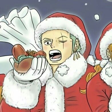 Zoro Christmas Pfp, Zoro Christmas Icon, Christmas Luffy, Zoro Christmas, One Piece Christmas Icons, One Piece Navidad, Christmas Icons Anime, Luffy Christmas, Christmas Header