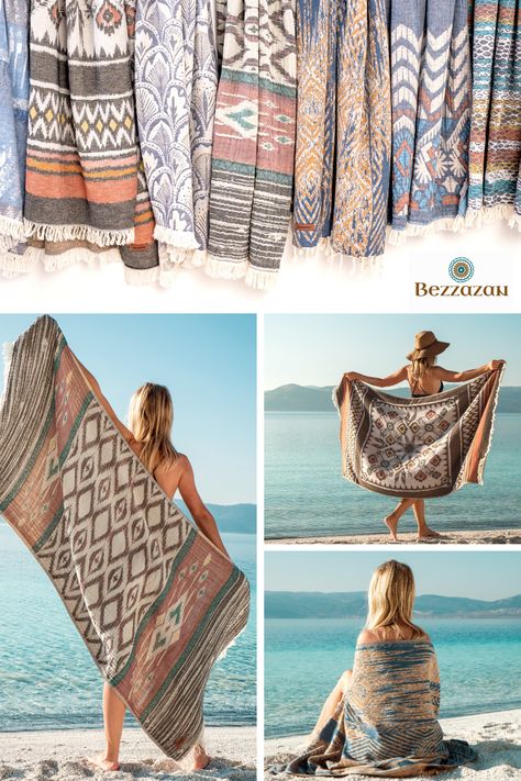 Oversized Bohemian Shawl For Beach, Shawl Photography Ideas Products, Beach Blanket Aesthetic, Beach Blanket Photoshoot, Blanket Photoshoot, Bohemian Shawl Kimono For Beach Cover-up, Beach Cruise, Beach Towel Blanket, Beach Covers