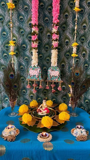 Krishna Janmashtami Decoration At Home, Krishna Janam, Krishna Birth, Hare Rama Hare Krishna, Janmashtami Decoration, Bal Gopal, Hindu Festival, Krishna Janmashtami, Hindu Festivals