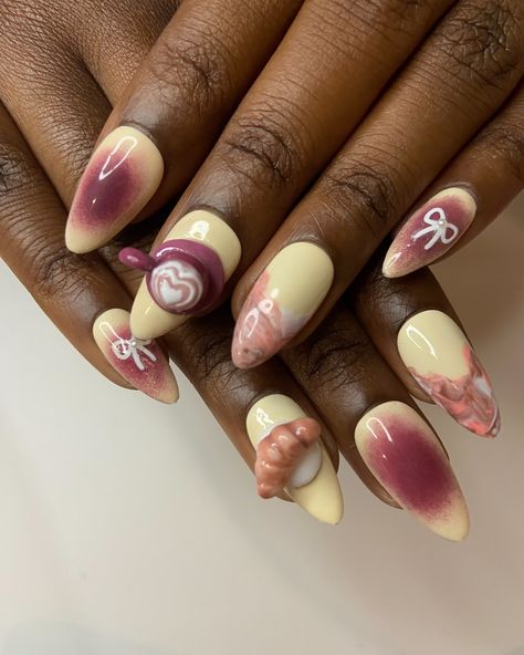 Fall in love with this sculpted nail set! 💅🏾✨ I used Hema-free gel polishes from @glitterbels in shades ‘Spice it Up,’ ‘Spa Day,’ and ‘Fruit Punch’ to create this soft blend with 3D details for extra flair. Topped off with their non-wipe top coat for that flawless shine! 🌸🔥 - Which shade is your fave? Let me know in the comments! 💖 - @glitterbels_ambassadors 🎀 - #NailArt #Glitterbels #HemaFree #3DNails #NailTech #NailInspo #gbtopsets #londonnailtech #nailinspo #nailsoftheday #westlondonnail... London Nails, 3d Nails, Spa Day, Nail Tech, Gel Polish, Nail Inspo, Spice Things Up, Nail Art, Nails