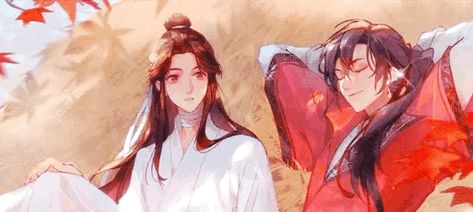 Heavens Official Blessing Banner, Tgcf Banner Gif, San Lang Gif, Hualian Banner, Hua Cheng Gif, Xie Lian Gif, Hua Cheng Banner, Hualian Official Art, Tgcf Gif