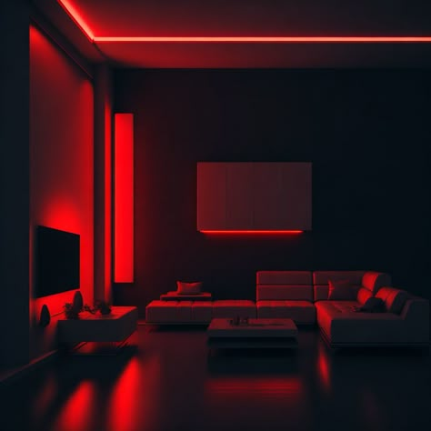 Secret Rendezvous, Dystopian City, Red Interior Design, Red Bedroom, Fyp Aesthetic, Chill Room, Aesthetic Luxury, Filipino Culture, Red Led Lights