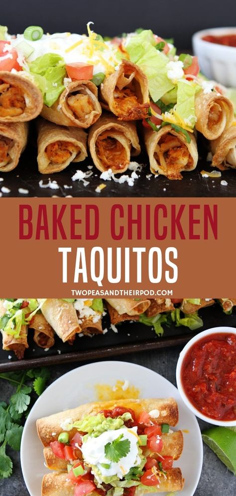 These homemade taquitos are a family favorite best served as an appetizer or meal! This bakes chicken taquitos with cream cheese is also perfect for planned parties! Try this homemade recipe now! Chicken Taquitos Baked, Bakes Chicken, Baked Chicken Taquitos, Homemade Taquitos, Chicken Taquitos, Easy Baked Chicken, Party Appetizer, Monterey Jack, Homemade Recipe