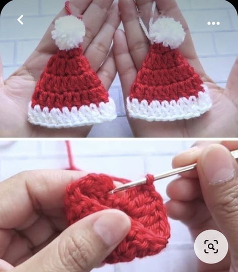 Crocheted Santa, Xmas Crochet, Crochet Santa Hat, Crochet Christmas Stocking Pattern, Crochet Christmas Ornaments Free, Crochet Ornament Patterns, Christmas Crochet Patterns Free, Crochet Christmas Stocking, Crochet Christmas Gifts